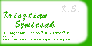 krisztian szmicsak business card